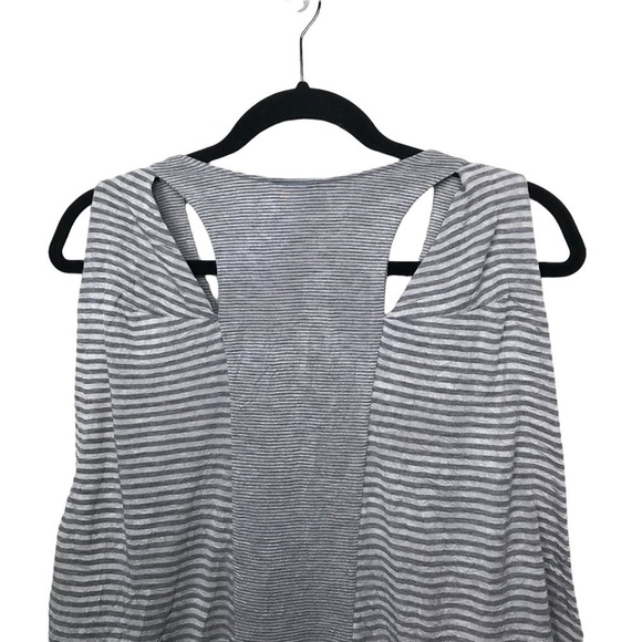 Bebe Sport Gray White Striped Tank Top Medium - Picture 5 of 14